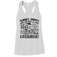 Turkey Gravy Beans & Rolls For Thanksgiving Women's Racerback Tank