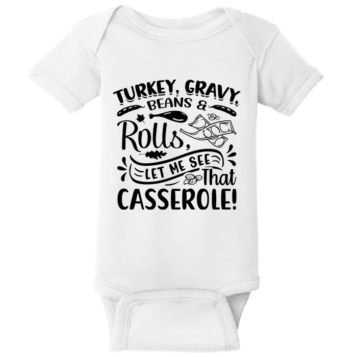 Turkey Gravy Beans & Rolls For Thanksgiving Baby Bodysuit