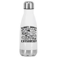 Turkey Gravy Beans & Rolls For Thanksgiving Stainless Steel Insulated Water Bottle