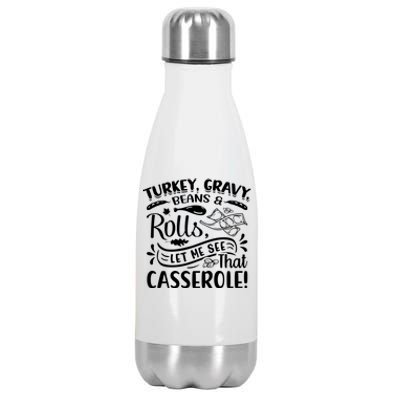 Turkey Gravy Beans & Rolls For Thanksgiving Stainless Steel Insulated Water Bottle