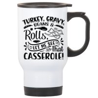 Turkey Gravy Beans & Rolls For Thanksgiving Stainless Steel Travel Mug