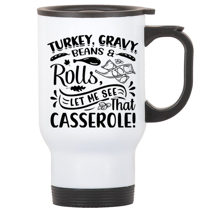 Turkey Gravy Beans & Rolls For Thanksgiving Stainless Steel Travel Mug