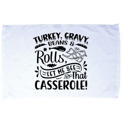 Turkey Gravy Beans & Rolls For Thanksgiving Microfiber Hand Towel