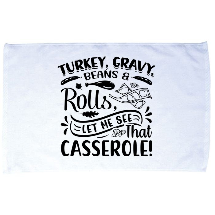 Turkey Gravy Beans & Rolls For Thanksgiving Microfiber Hand Towel