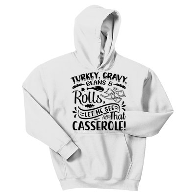 Turkey Gravy Beans & Rolls For Thanksgiving Kids Hoodie