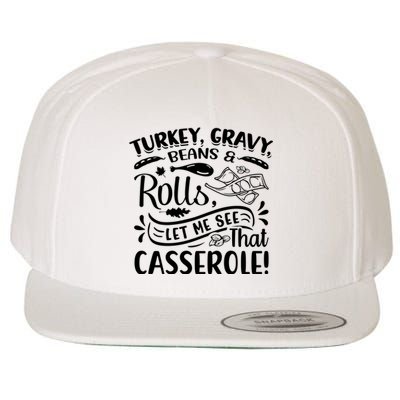 Turkey Gravy Beans & Rolls For Thanksgiving Wool Snapback Cap