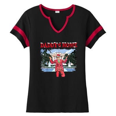 Trump Girl Christmas 2024 Daddys Home Ladies Halftime Notch Neck Tee