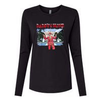 Trump Girl Christmas 2024 Daddys Home Womens Cotton Relaxed Long Sleeve T-Shirt