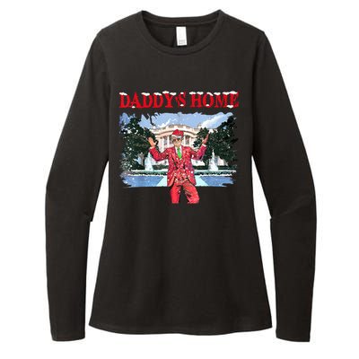 Trump Girl Christmas 2024 Daddys Home Womens CVC Long Sleeve Shirt