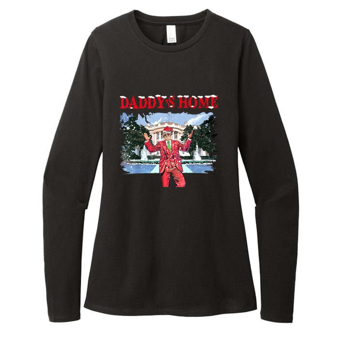 Trump Girl Christmas 2024 Daddys Home Womens CVC Long Sleeve Shirt