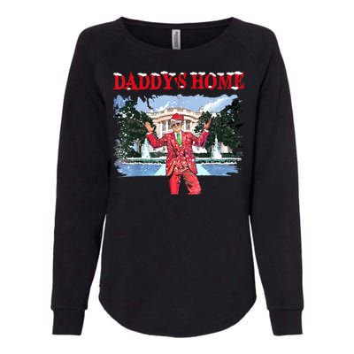 Trump Girl Christmas 2024 Daddys Home Womens California Wash Sweatshirt