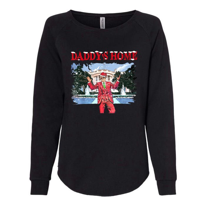 Trump Girl Christmas 2024 Daddys Home Womens California Wash Sweatshirt