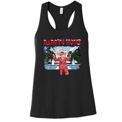 Trump Girl Christmas 2024 Daddys Home Women's Racerback Tank