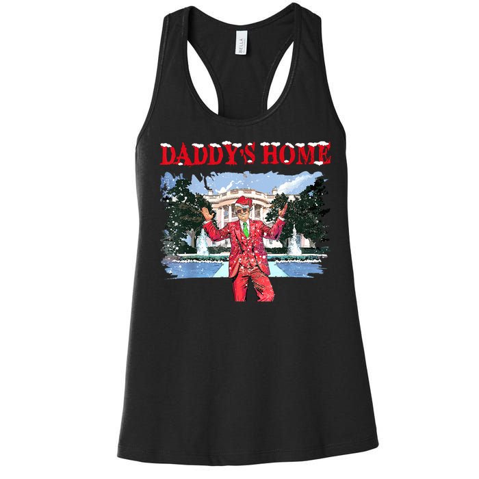 Trump Girl Christmas 2024 Daddys Home Women's Racerback Tank