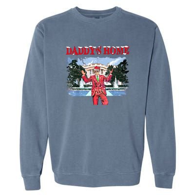 Trump Girl Christmas 2024 Daddys Home Garment-Dyed Sweatshirt