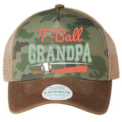 T-Ball Grandpa Cute Tee-Ball Grandchild Tball Game Day Match Legacy Tie Dye Trucker Hat