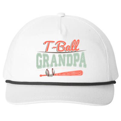 T-Ball Grandpa Cute Tee-Ball Grandchild Tball Game Day Match Snapback Five-Panel Rope Hat