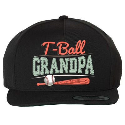 T-Ball Grandpa Cute Tee-Ball Grandchild Tball Game Day Match Wool Snapback Cap