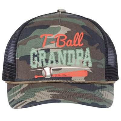 T-Ball Grandpa Cute Tee-Ball Grandchild Tball Game Day Match Retro Rope Trucker Hat Cap