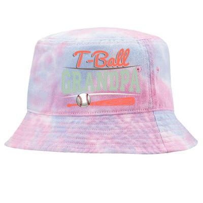 T-Ball Grandpa Cute Tee-Ball Grandchild Tball Game Day Match Tie-Dyed Bucket Hat