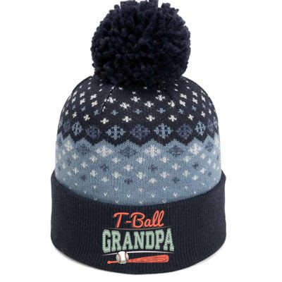 T-Ball Grandpa Cute Tee-Ball Grandchild Tball Game Day Match The Baniff Cuffed Pom Beanie