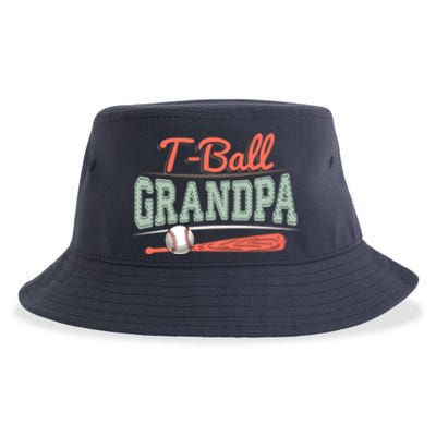 T-Ball Grandpa Cute Tee-Ball Grandchild Tball Game Day Match Sustainable Bucket Hat