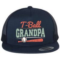 T-Ball Grandpa Cute Tee-Ball Grandchild Tball Game Day Match Flat Bill Trucker Hat