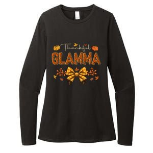 Thankful Glamma Coquette Fall Pumpkin Thanksgiving Womens CVC Long Sleeve Shirt