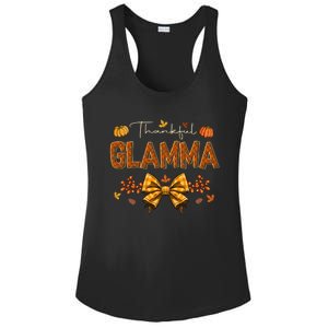 Thankful Glamma Coquette Fall Pumpkin Thanksgiving Ladies PosiCharge Competitor Racerback Tank