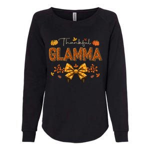 Thankful Glamma Coquette Fall Pumpkin Thanksgiving Womens California Wash Sweatshirt