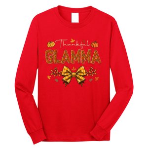 Thankful Glamma Coquette Fall Pumpkin Thanksgiving Long Sleeve Shirt