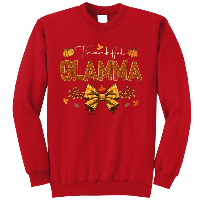 Thankful Glamma Coquette Fall Pumpkin Thanksgiving Sweatshirt