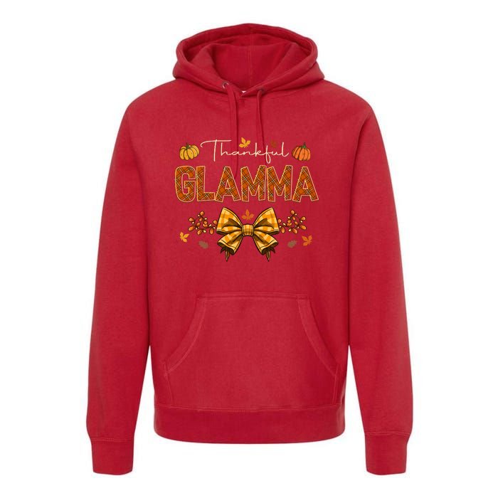 Thankful Glamma Coquette Fall Pumpkin Thanksgiving Premium Hoodie