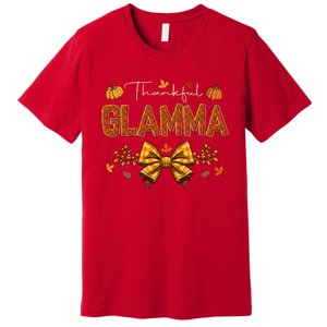 Thankful Glamma Coquette Fall Pumpkin Thanksgiving Premium T-Shirt