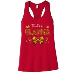 Thankful Glamma Coquette Fall Pumpkin Thanksgiving Women's Racerback Tank