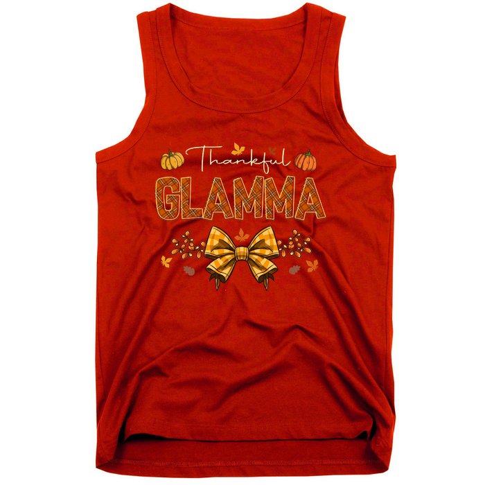 Thankful Glamma Coquette Fall Pumpkin Thanksgiving Tank Top