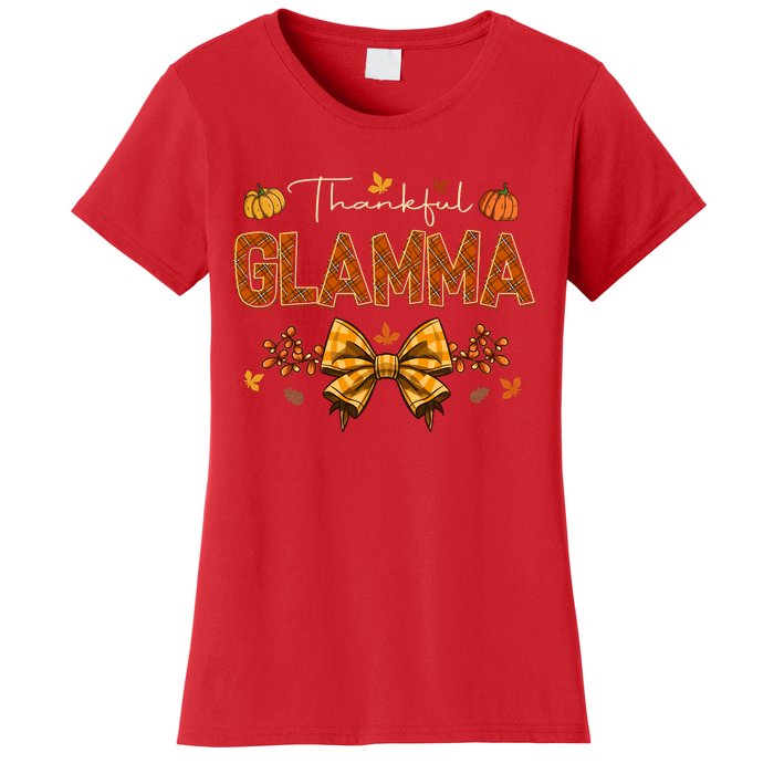 Thankful Glamma Coquette Fall Pumpkin Thanksgiving Women's T-Shirt