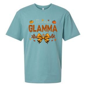 Thankful Glamma Coquette Fall Pumpkin Thanksgiving Sueded Cloud Jersey T-Shirt