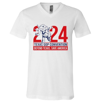 Texas Gop Convention Defend Texas Save America V-Neck T-Shirt