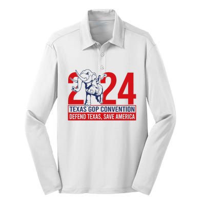 Texas Gop Convention Defend Texas Save America Silk Touch Performance Long Sleeve Polo