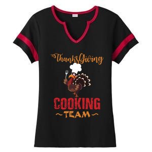 Thanksgiving Gift Cooking Team Tees Mom Grandma Gift Ladies Halftime Notch Neck Tee