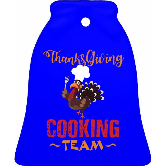 Thanksgiving Gift Cooking Team Tees Mom Grandma Gift Ceramic Bell Ornament