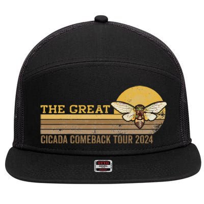 The Great Cicada Comeback 2024 7 Panel Mesh Trucker Snapback Hat