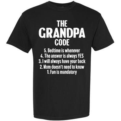 The Grandpa Code Cool Best Grandfather Humor Joke Garment-Dyed Heavyweight T-Shirt