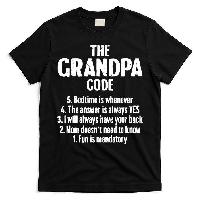 The Grandpa Code Cool Best Grandfather Humor Joke T-Shirt