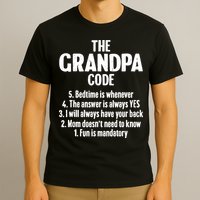 The Grandpa Code Cool Best Grandfather Humor Joke T-Shirt