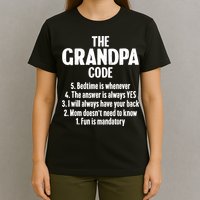 The Grandpa Code Cool Best Grandfather Humor Joke T-Shirt