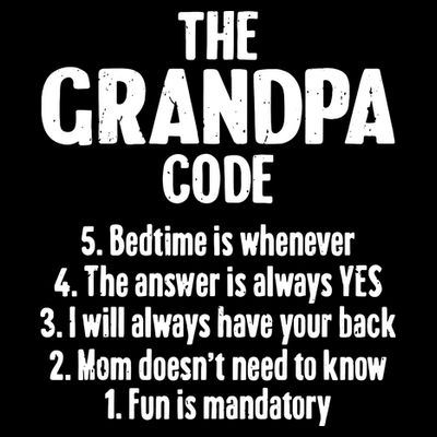 The Grandpa Code Cool Best Grandfather Humor Joke T-Shirt