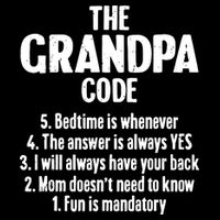 The Grandpa Code Cool Best Grandfather Humor Joke T-Shirt