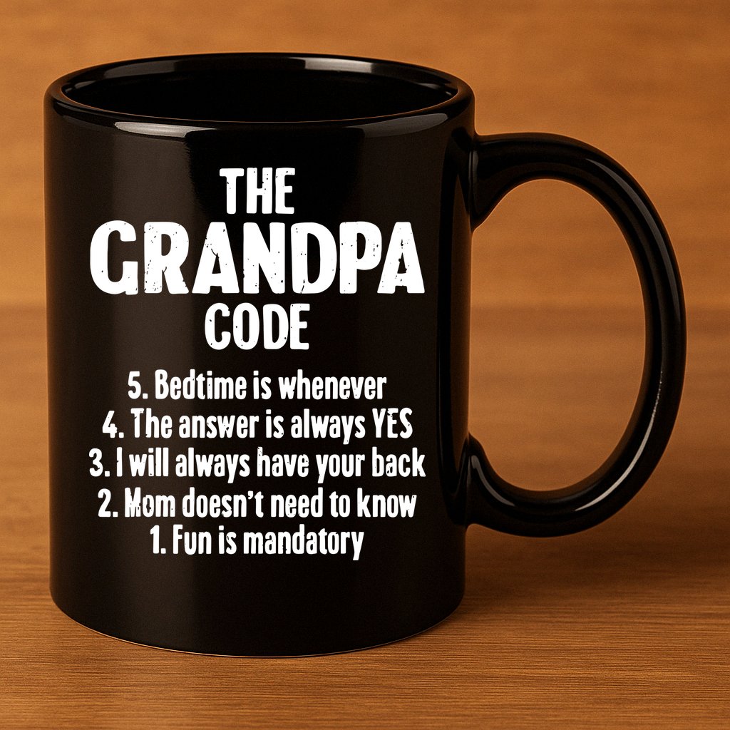 The Grandpa Code Cool Best Grandfather Humor Joke 11oz C Handle Ceramic Mug